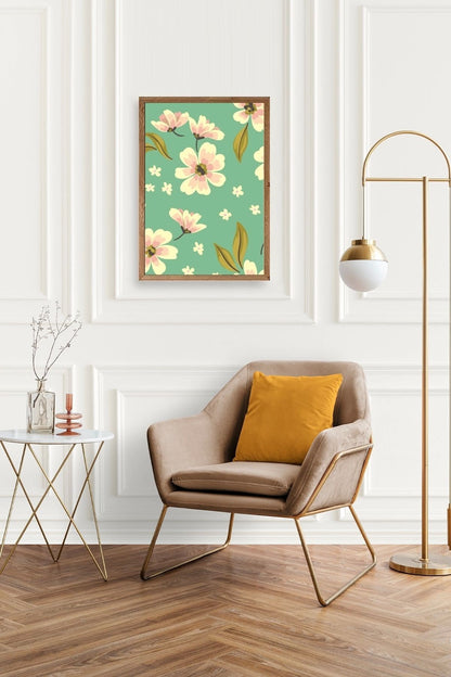 Çiçekler Ahşap Çerçeveli Tablo 23 x 30