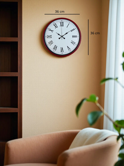 Zentime 36 Cm Kırmızı Dekoratif Duvar Saati