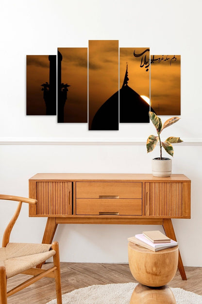 Manzara Gece 5 Parçalı Mdf Tablo 60 x 100