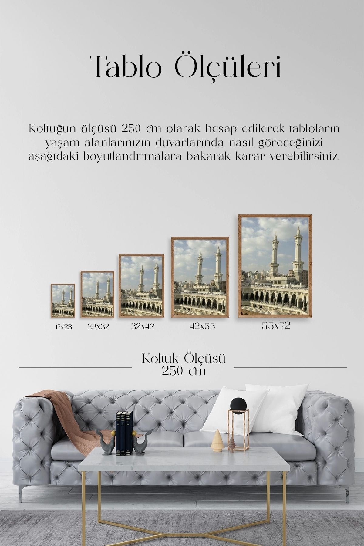Kabe Camii Ahşap Çerçeveli Tablo 50 x 70