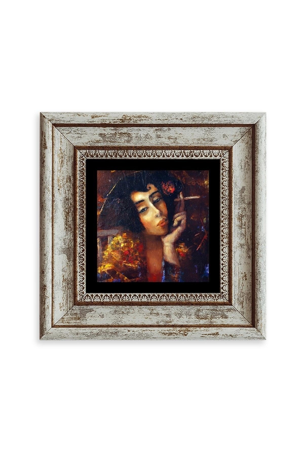 Kadın Çerçeveli Taş Tablo 20 cm