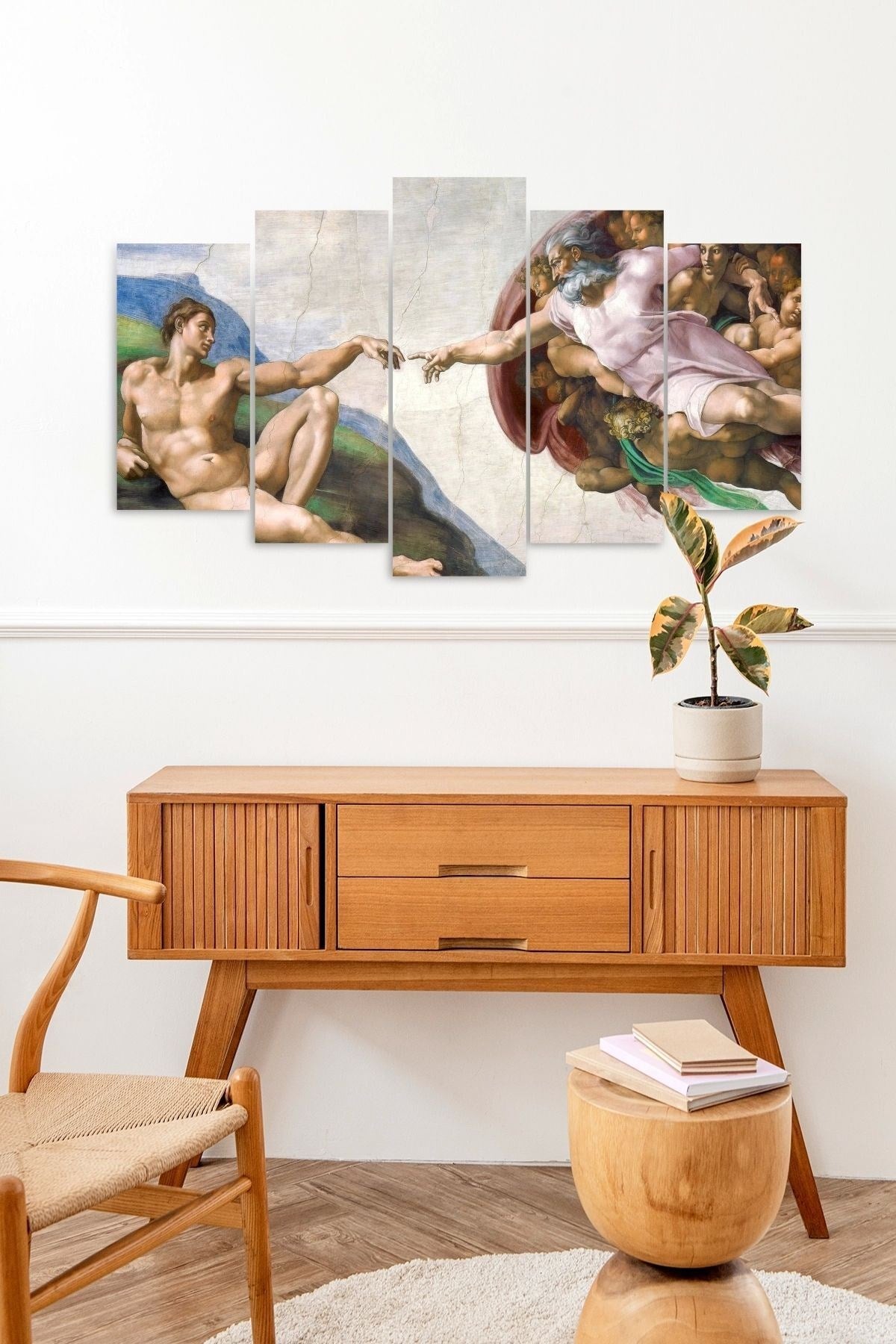 İnsan Manzarası 5 Parçalı Mdf Tablo 60 x 100