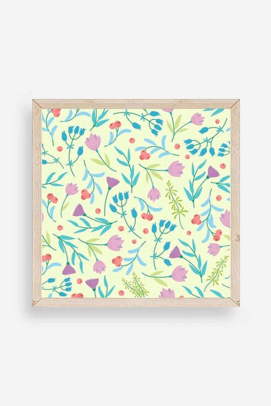 Çiçek Ahşap Çerçeveli Tablo 23 x 23