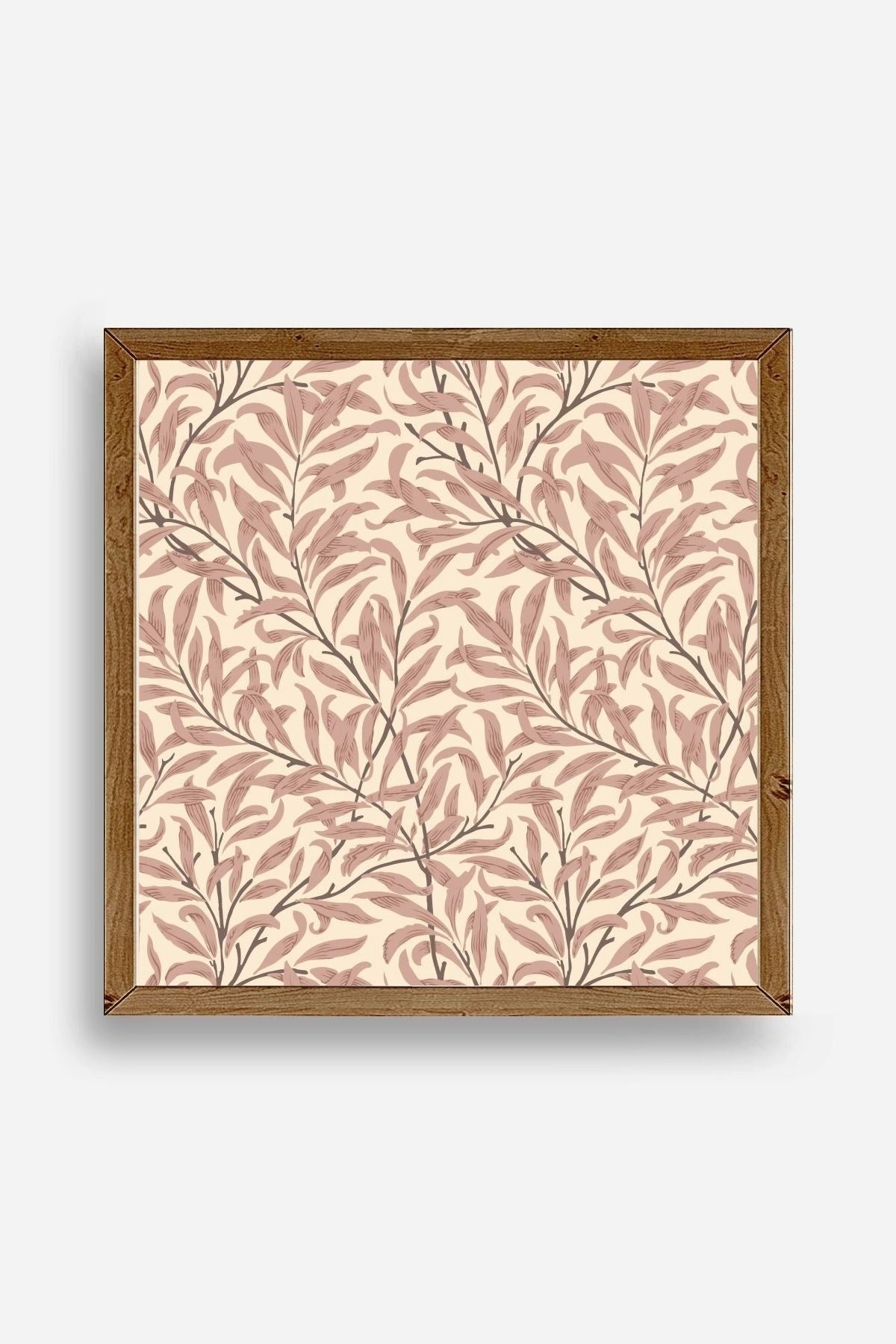 Yaprak Ahşap Çerçeveli Tablo 50 x 50