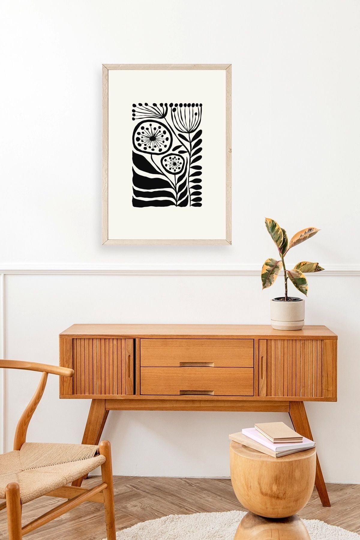 Çiçek Ahşap Çerçeveli Tablo 23 x 30