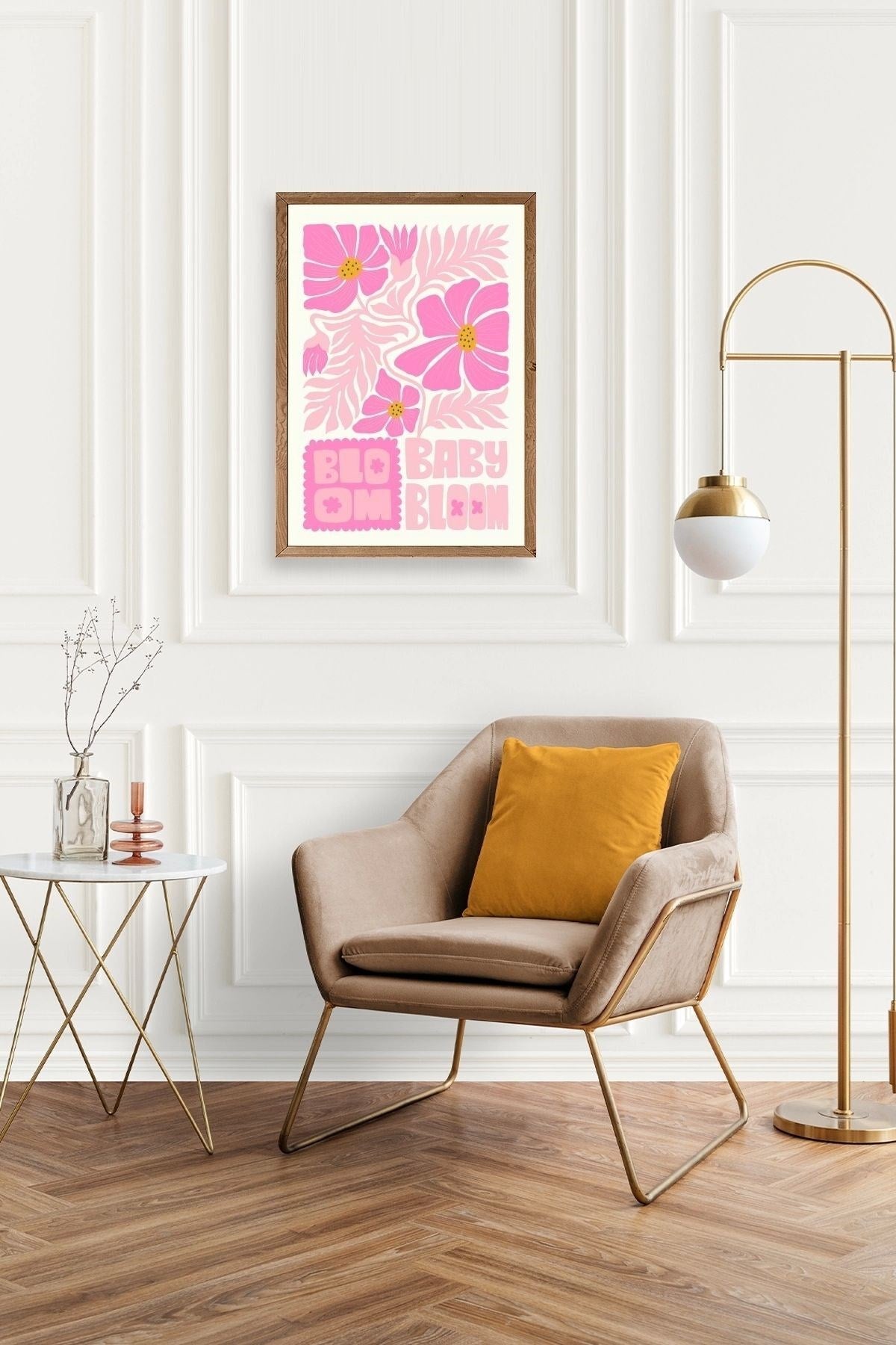 Çiçek Ahşap Çerçeveli Tablo 50 x 70