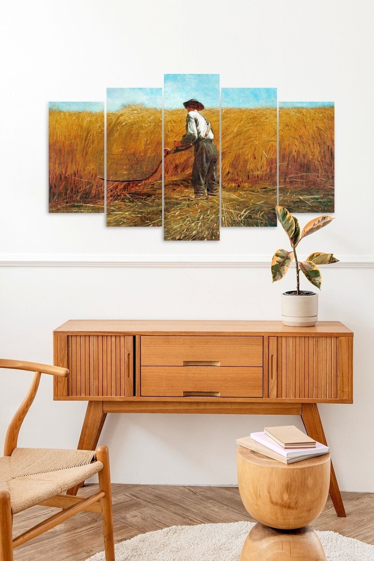 İnsan Manzarası 5 Parçalı Mdf Tablo 60 x 100