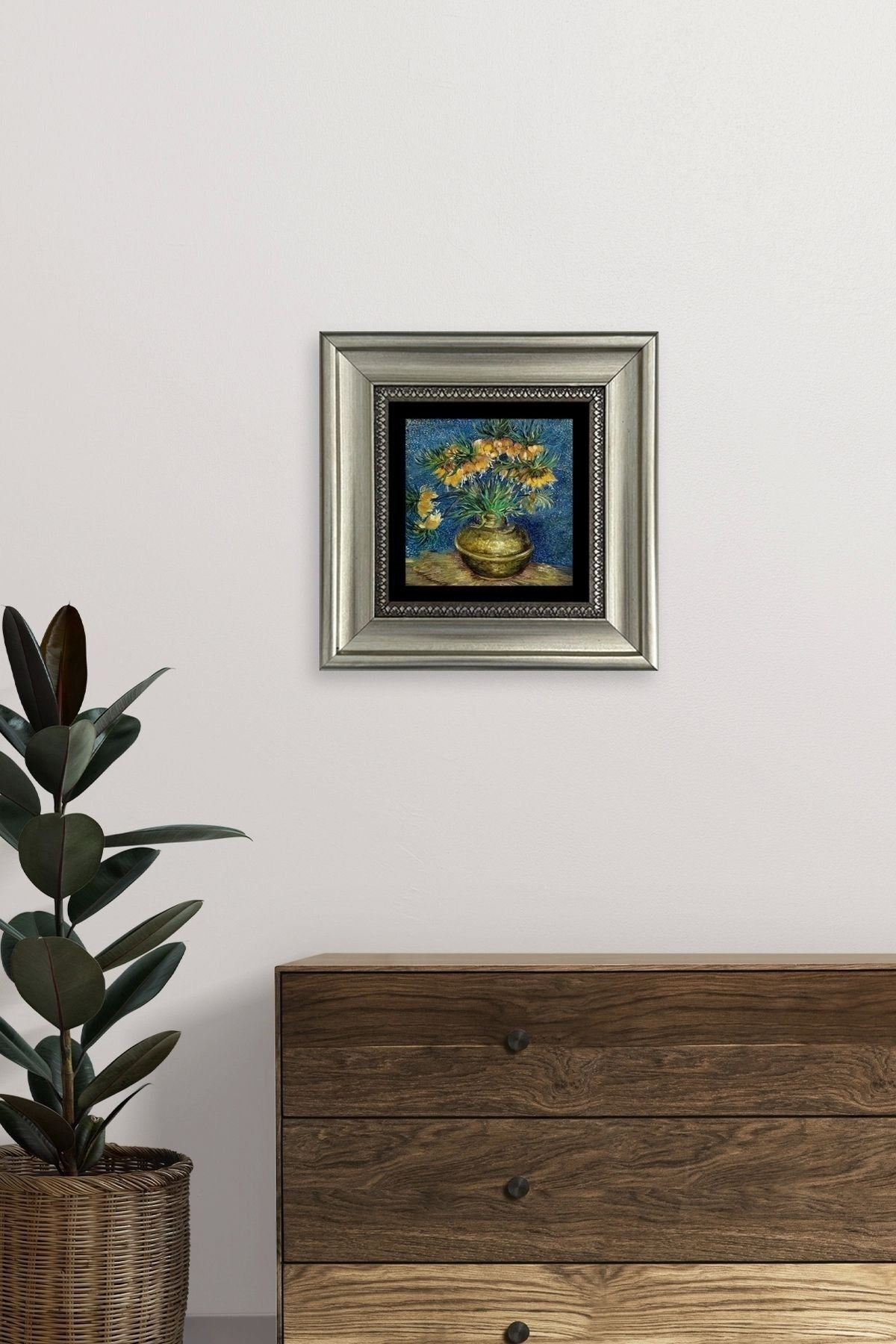 Van Gogh Çerçeveli Taş Tablo 20 cm