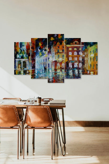 Sonbahar Yağmur 5 Parçalı Mdf Tablo 60 x 100