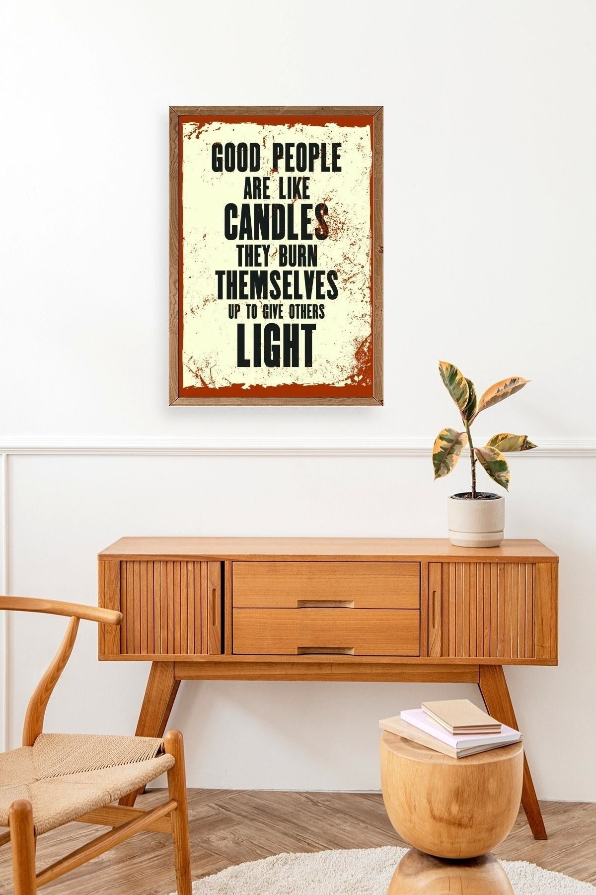 Motto Ahşap Çerçeveli Tablo 23 x 30