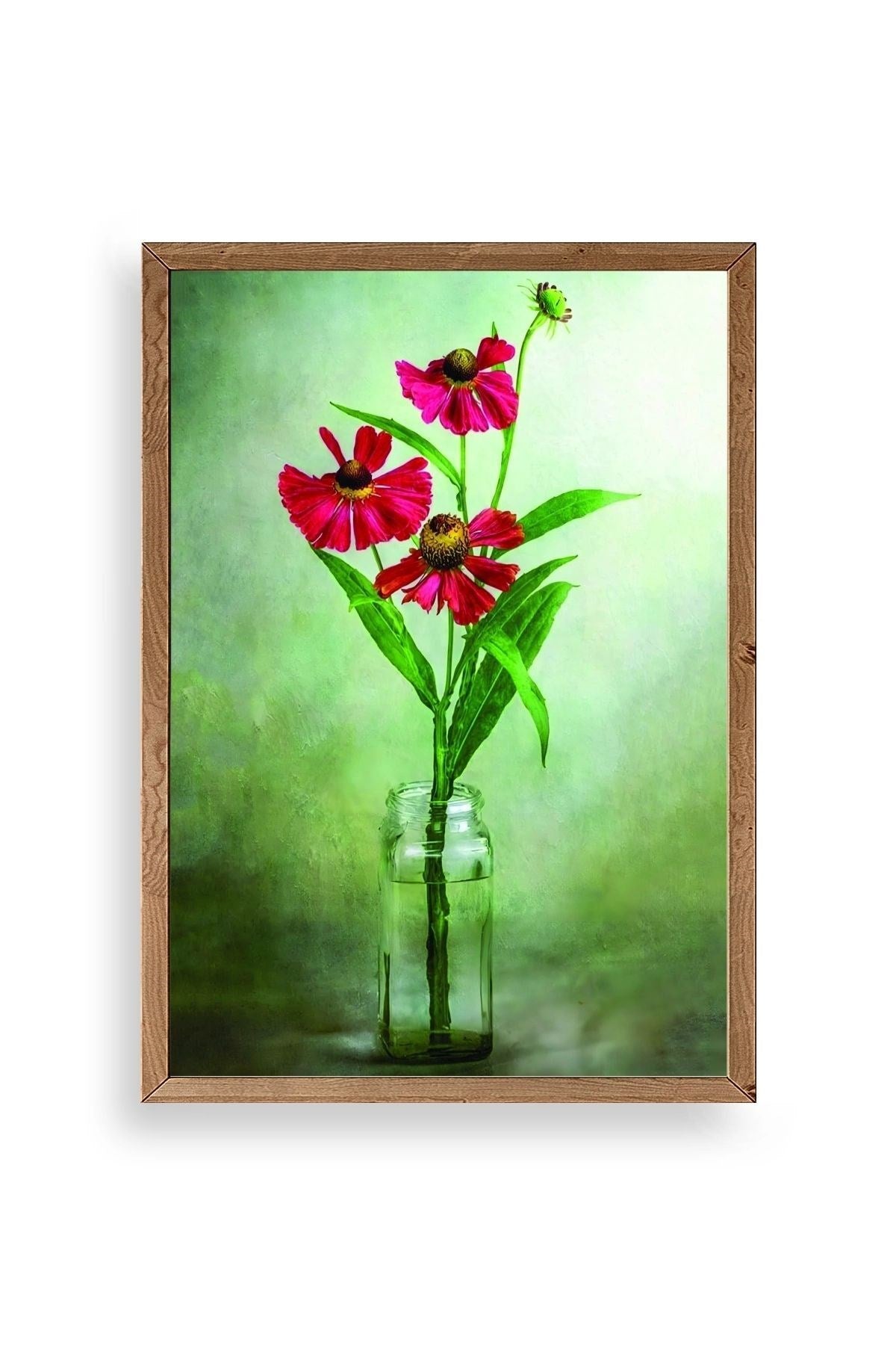 Çiçekler Ahşap Çerçeveli Tablo 23 x 30