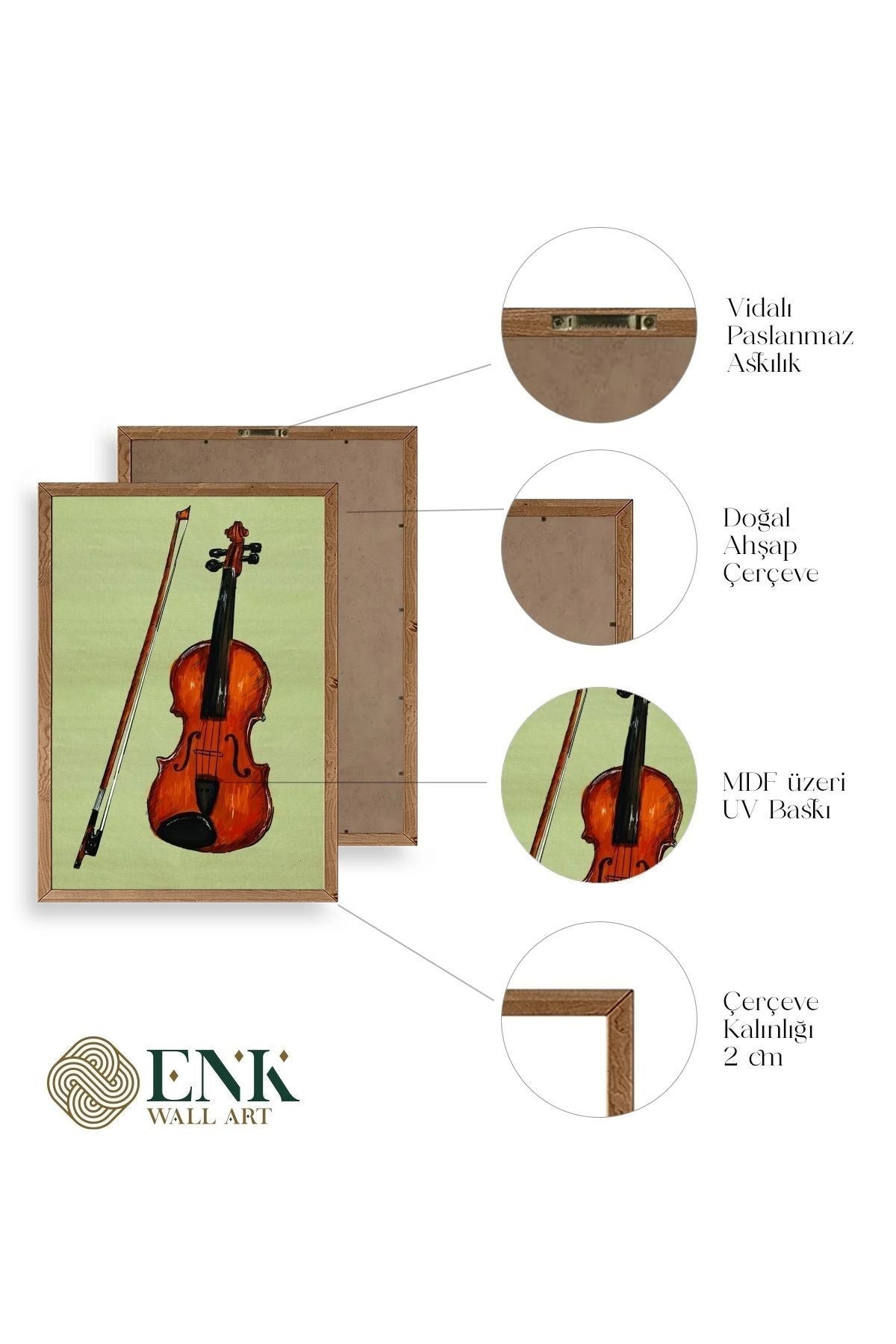 Keman Ahşap Çerçeveli Tablo 17 x 23