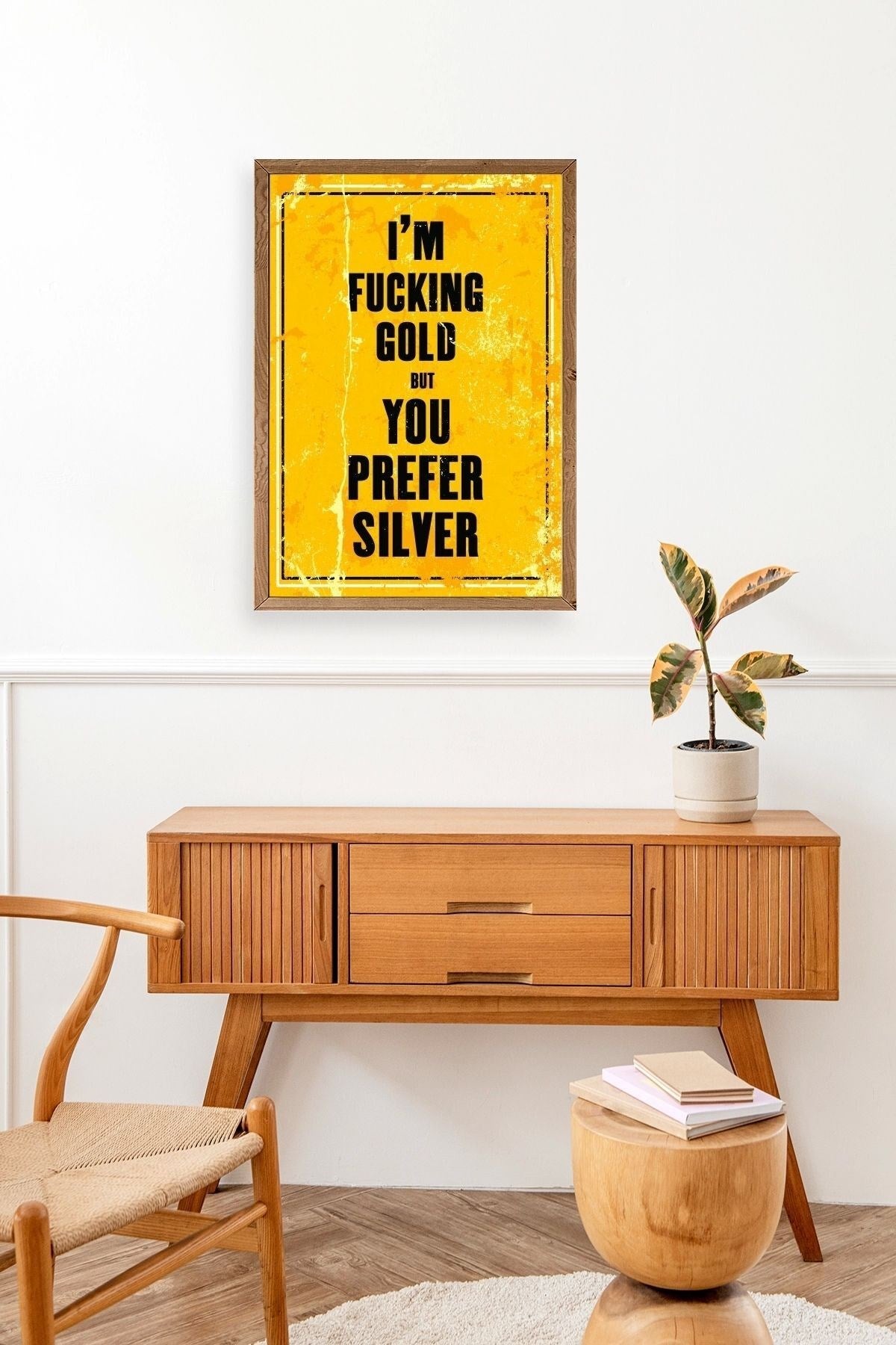 Motto Ahşap Çerçeveli Tablo 17 x 23