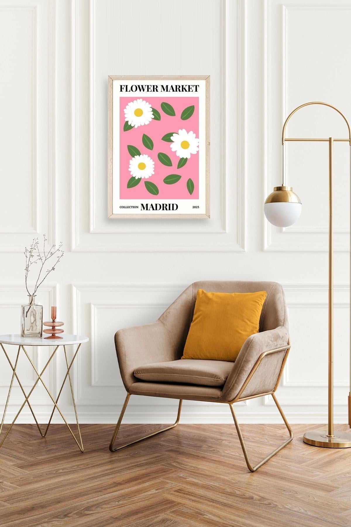 Çiçek Ahşap Çerçeveli Tablo 50 x 70