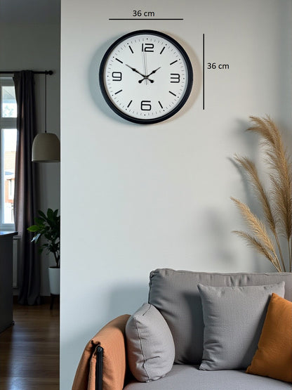 Zentime 36 Cm Siyah Dekoratif Duvar Saati