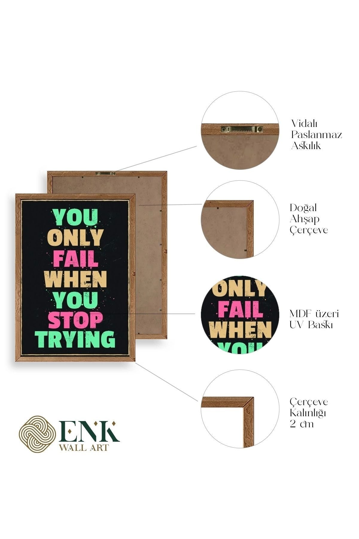 Motto Ahşap Çerçeveli Tablo 50 x 70