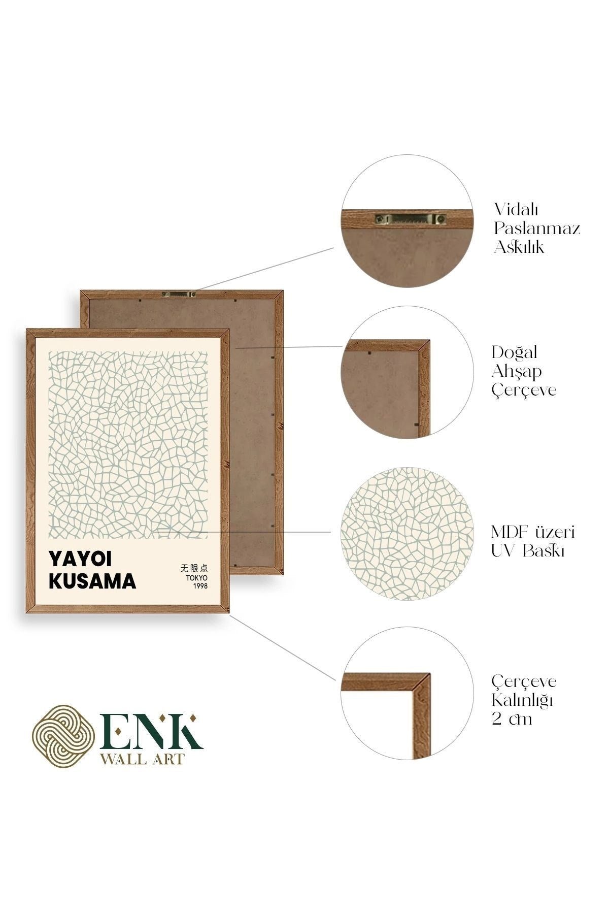 Ünlü Tablolar Üçlü Ahşap Çerçeveli Tablo 40 x 60