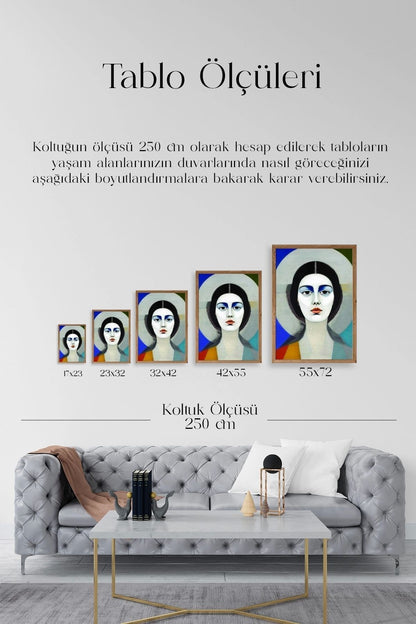 Kadın Ahşap Çerçeveli Tablo 30 x 42