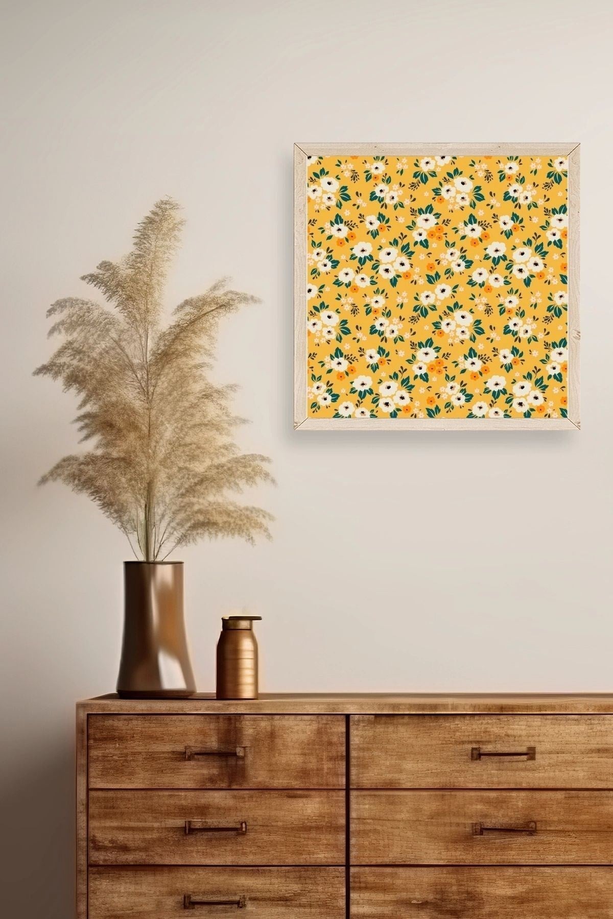 Çiçek Ahşap Çerçeveli Tablo 42 x 42