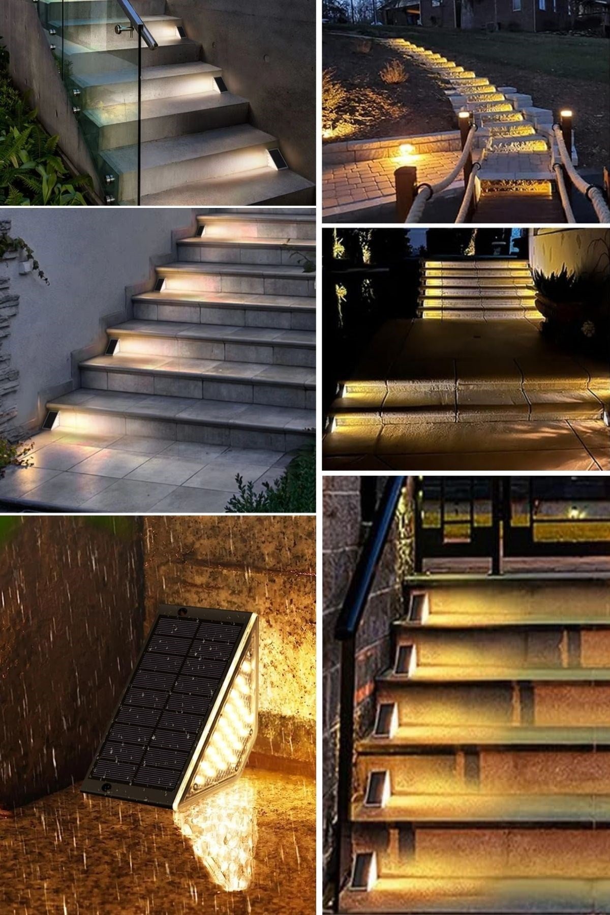 BUFFER® 8 Adet Üçgen  Güneş Enerjisi ile Şarj Olan Dış Mekan Solar Basamak Köşe Lambası