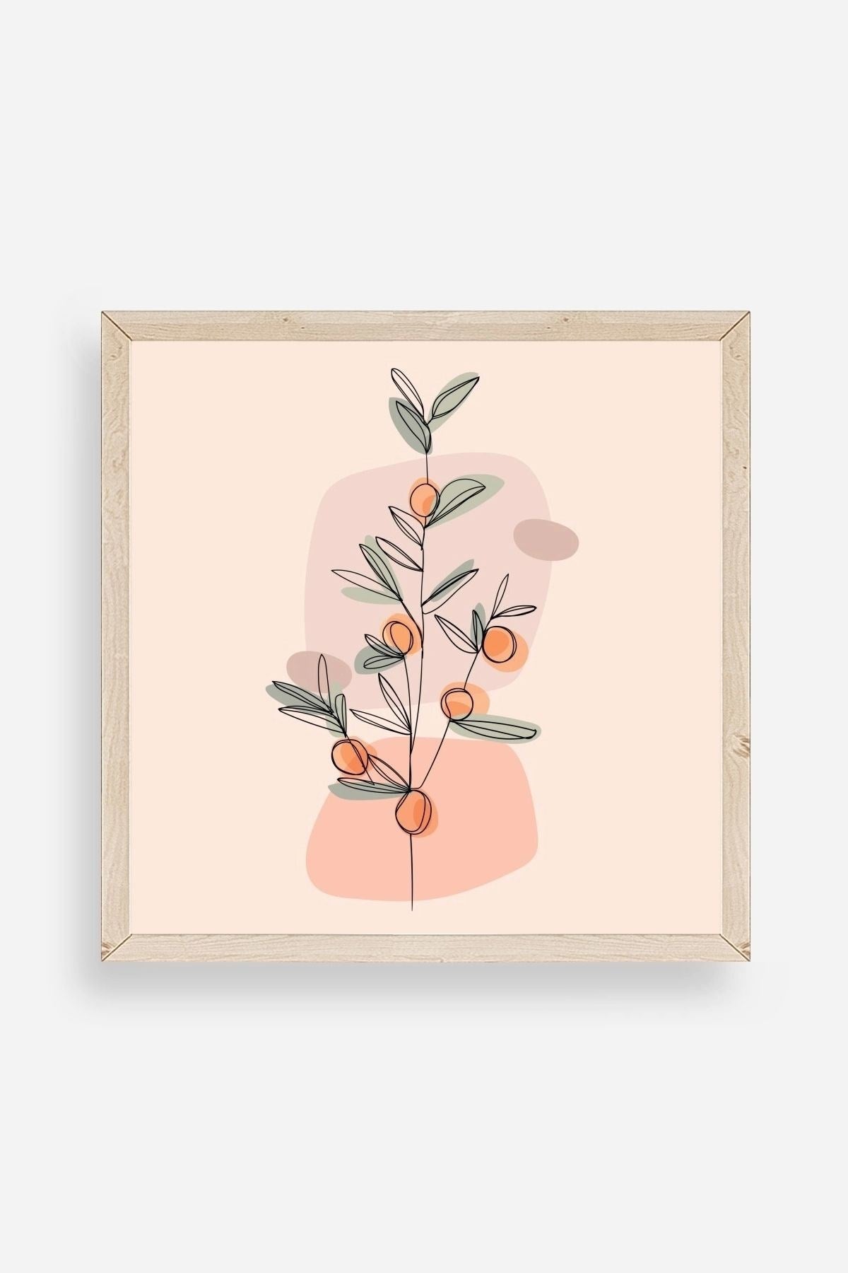 Çiçek Ahşap Çerçeveli Tablo 50 x 50