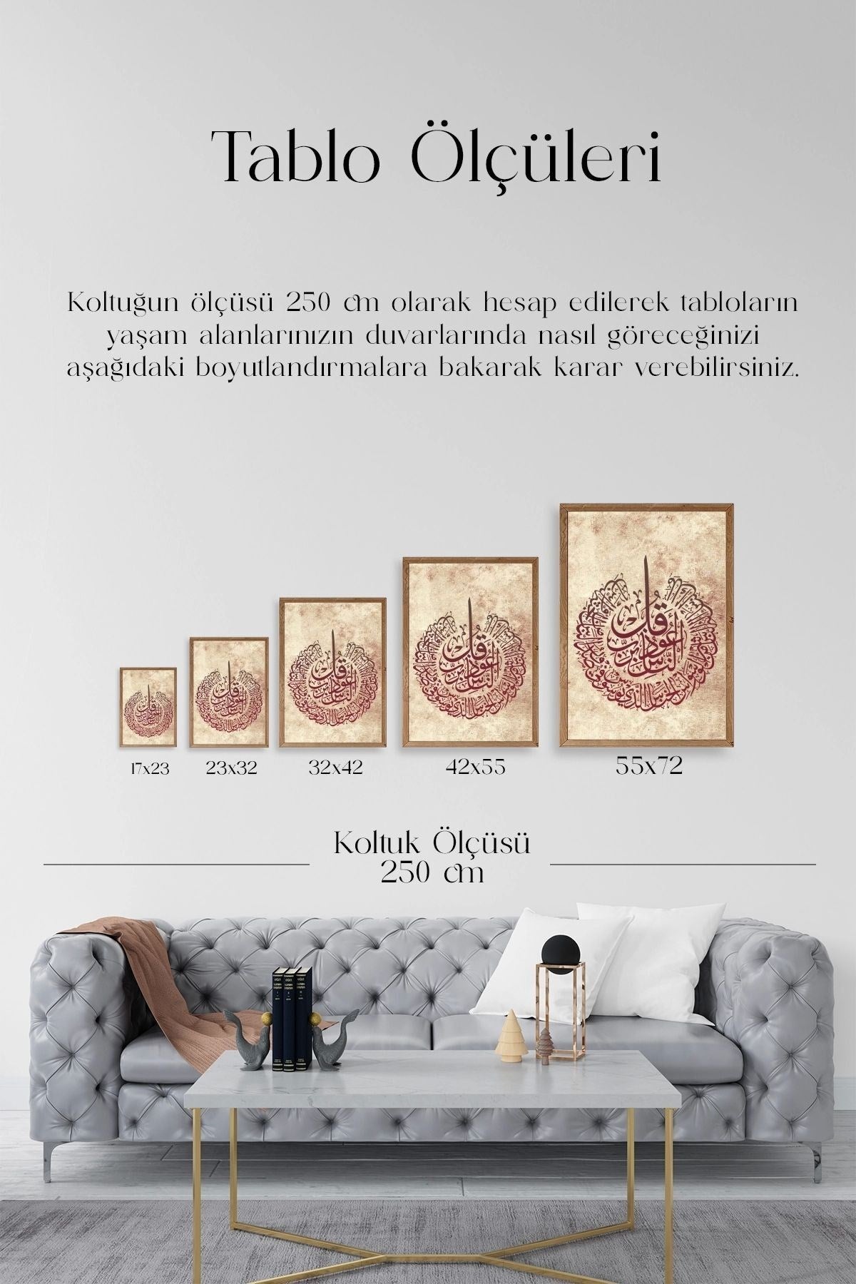 Hat Yazısı Ahşap Çerçeveli Tablo 50 x 70