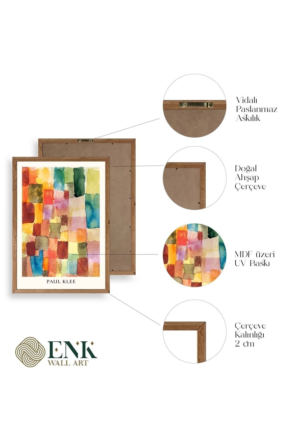 Paul Klee Ahşap Çerçeveli Tablo 30 x 42