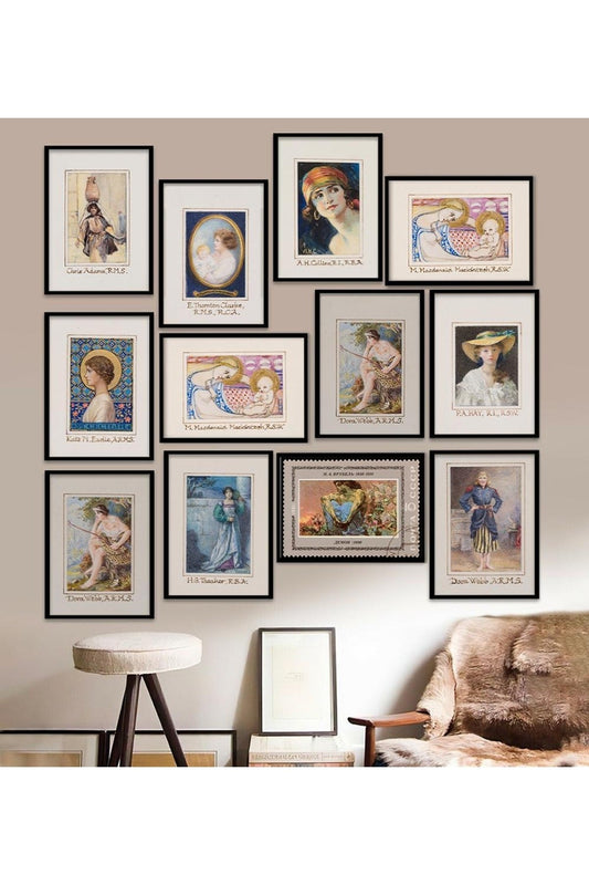 12 Parça Çerçeve Görünümlü Mdf Tablo Seti 15 x 20