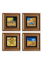 Van Gogh 4 lü Set Çerçeveli Taş Tablo 20 cm