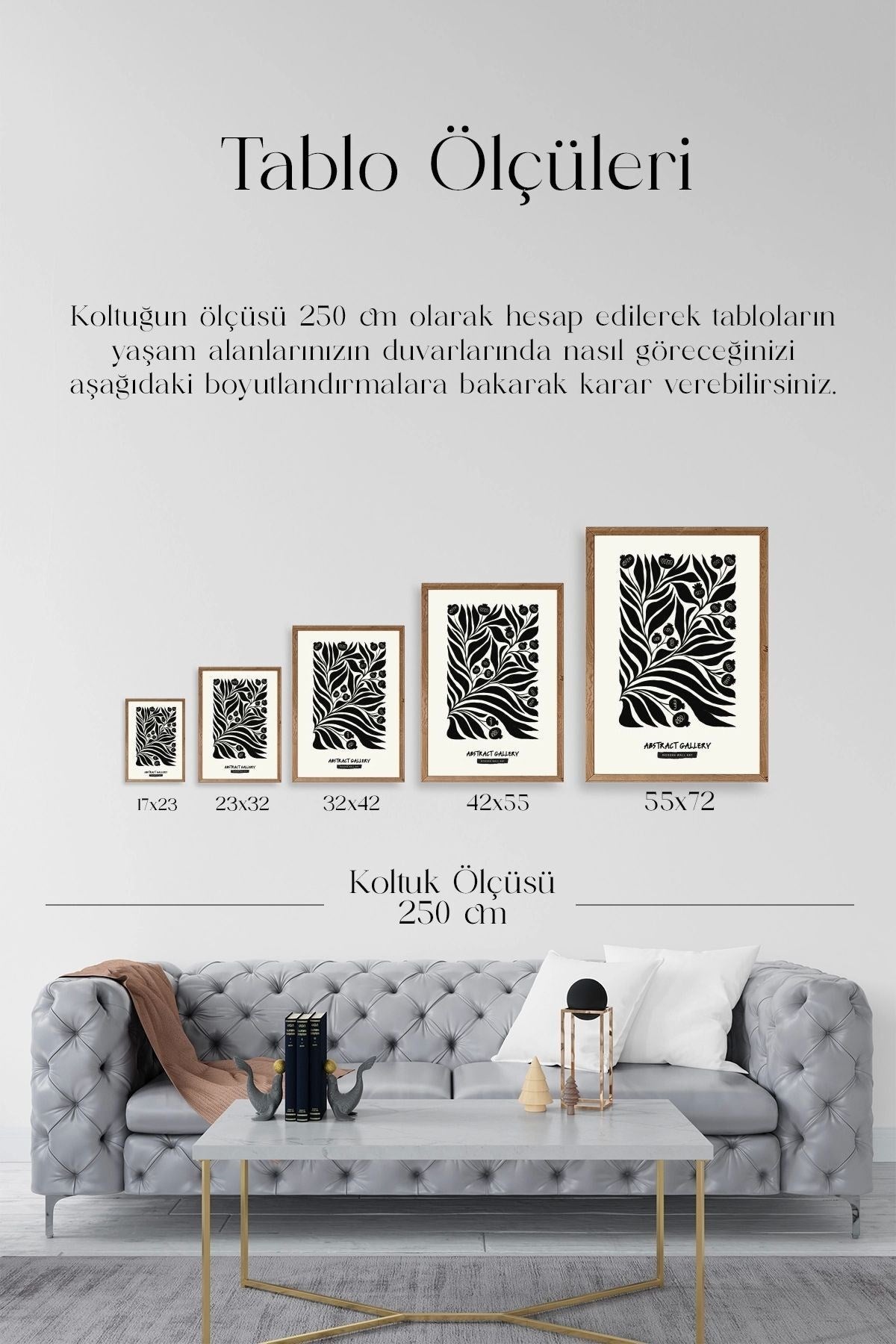 Soyut Ahşap Çerçeveli Tablo 23 x 30