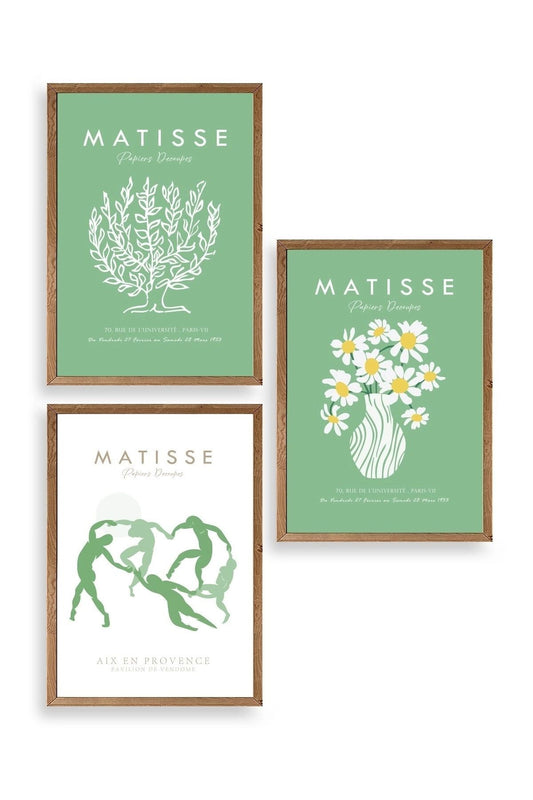 Matisse Üçlü Ahşap Çerçeveli Tablo 40 x 60