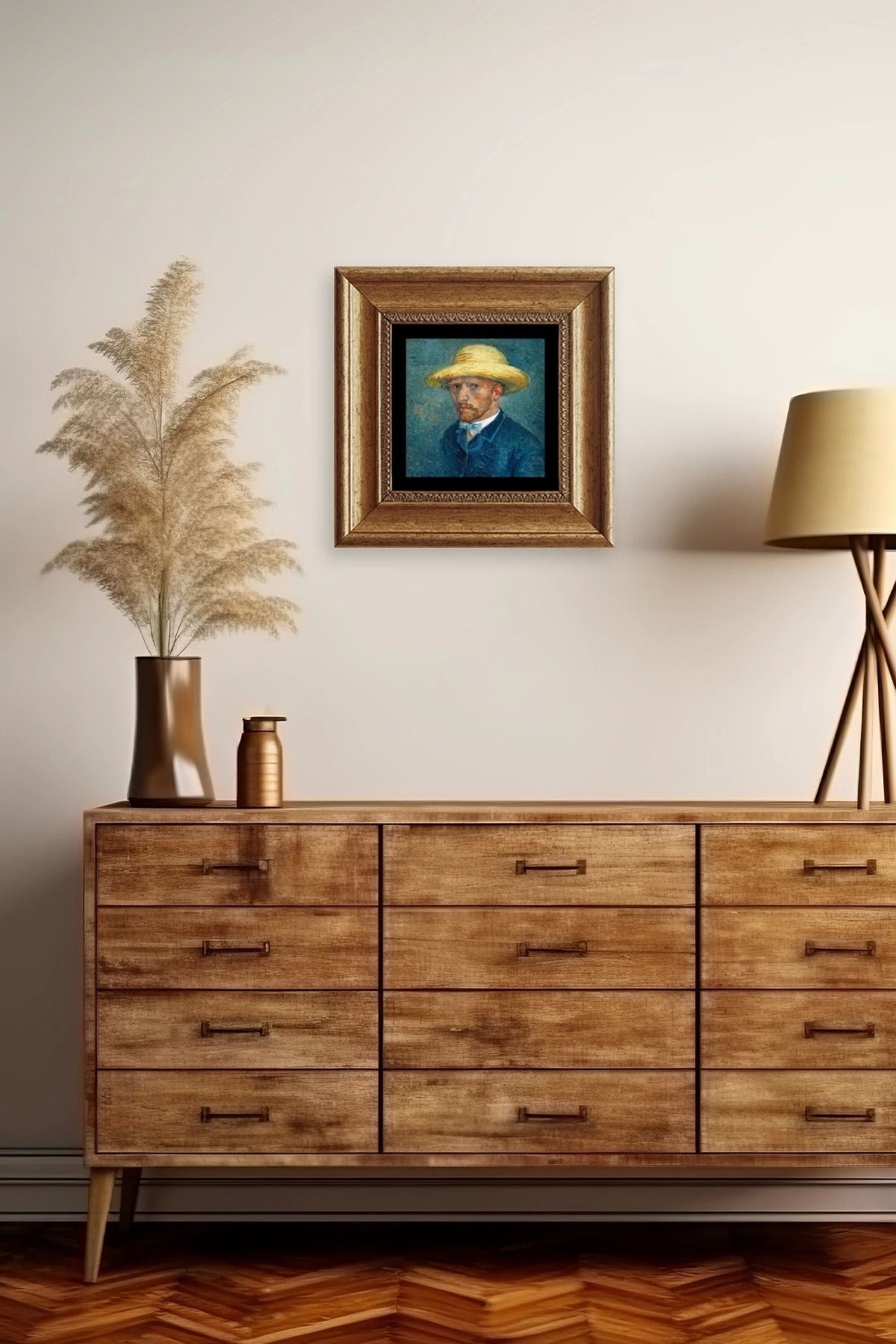 Van Gogh Çerçeveli Taş Tablo 20 cm