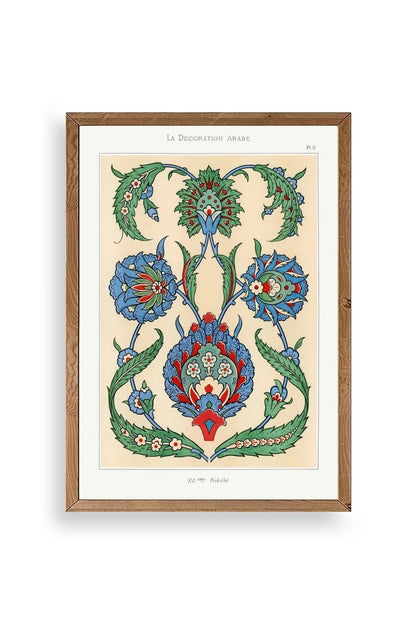 Çini Motif Pano Ahşap Çerçeveli Tablo 17 x 23