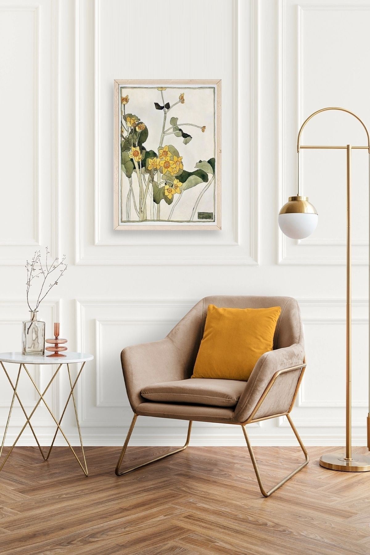 Marsh Marigold Ahşap Çerçeveli Tablo 23 x 30