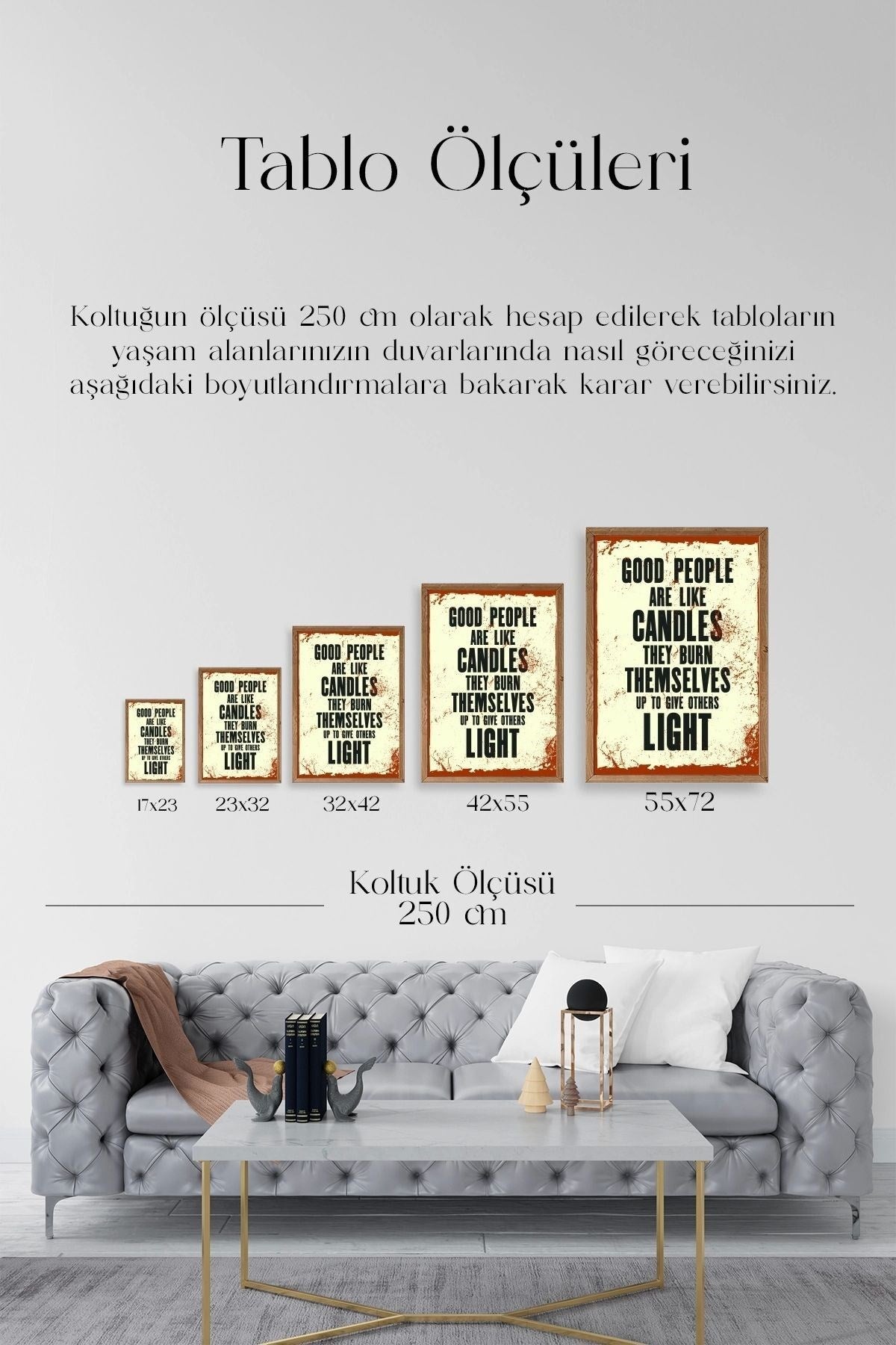 Motto Ahşap Çerçeveli Tablo 23 x 30