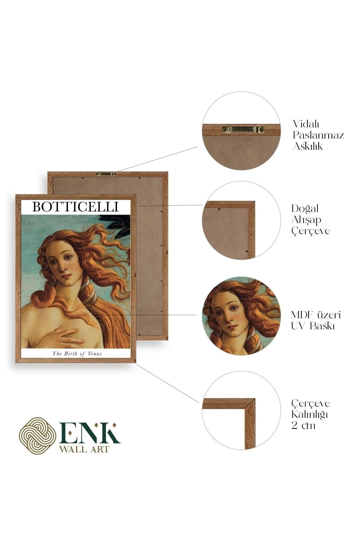 Botticelli Ahşap Çerçeveli Tablo 23 x 30