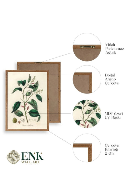 Yaprak Ahşap Çerçeveli Tablo 23 x 30