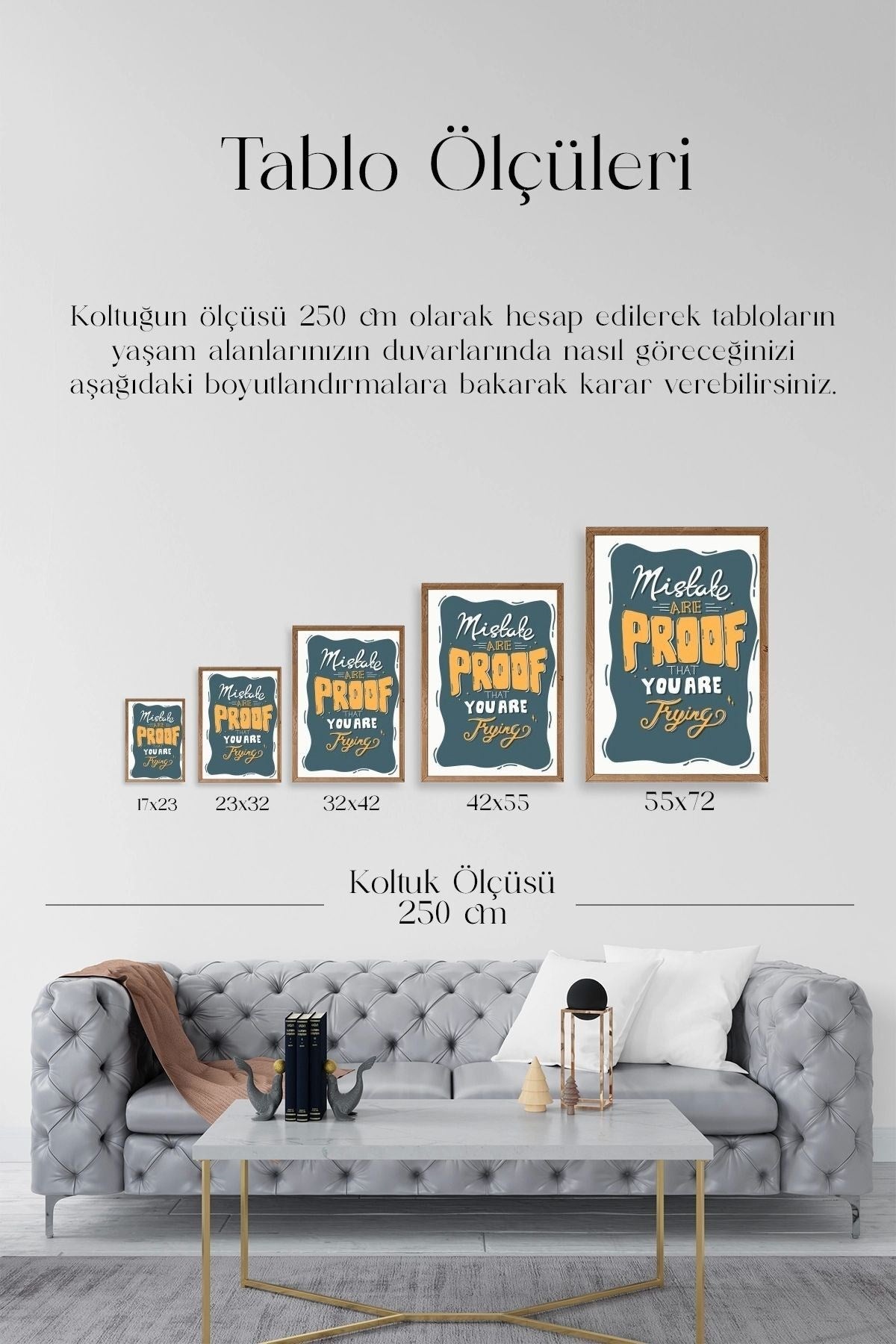 Motto Ahşap Çerçeveli Tablo 23 x 30
