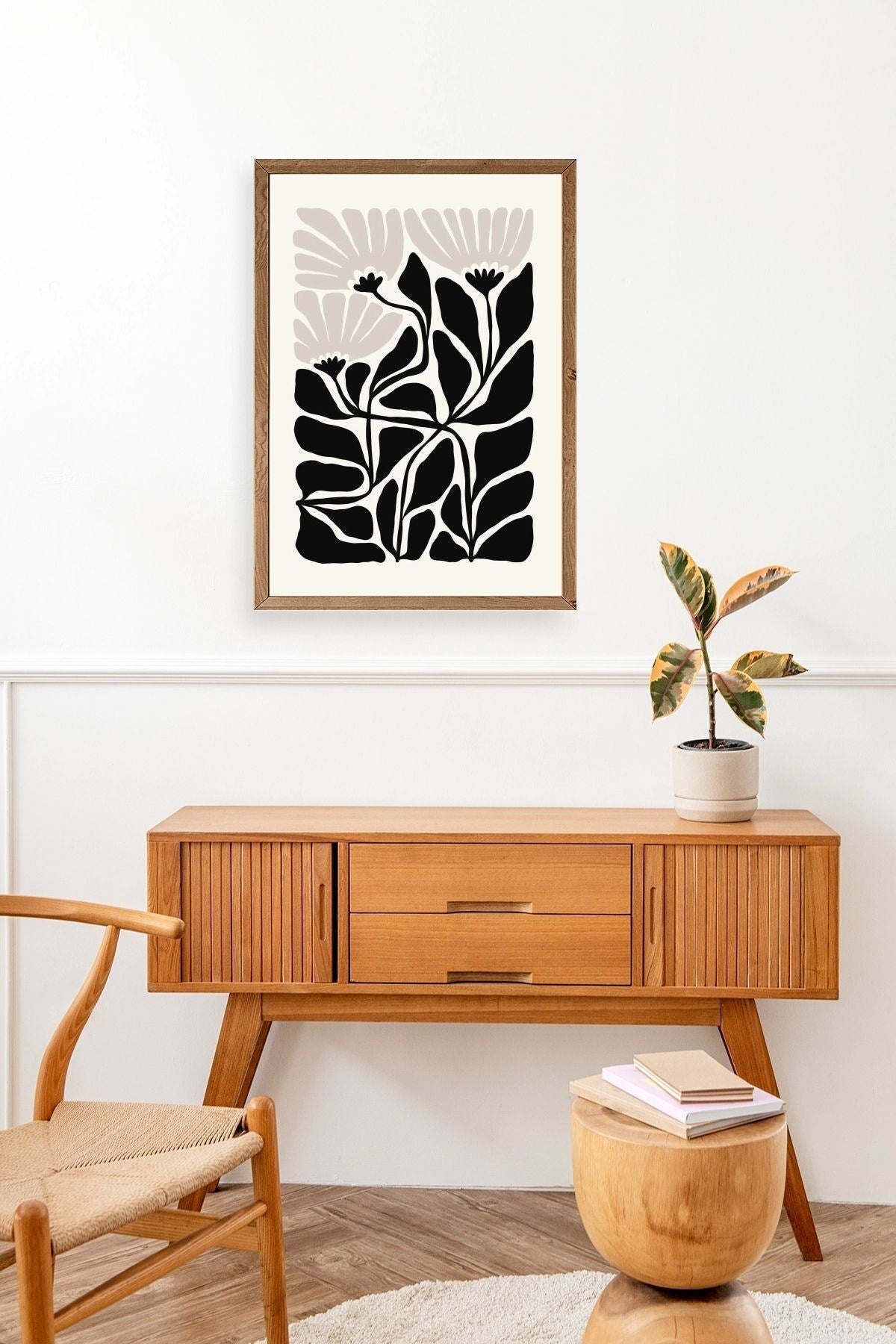 Çiçek Ahşap Çerçeveli Tablo 50 x 70