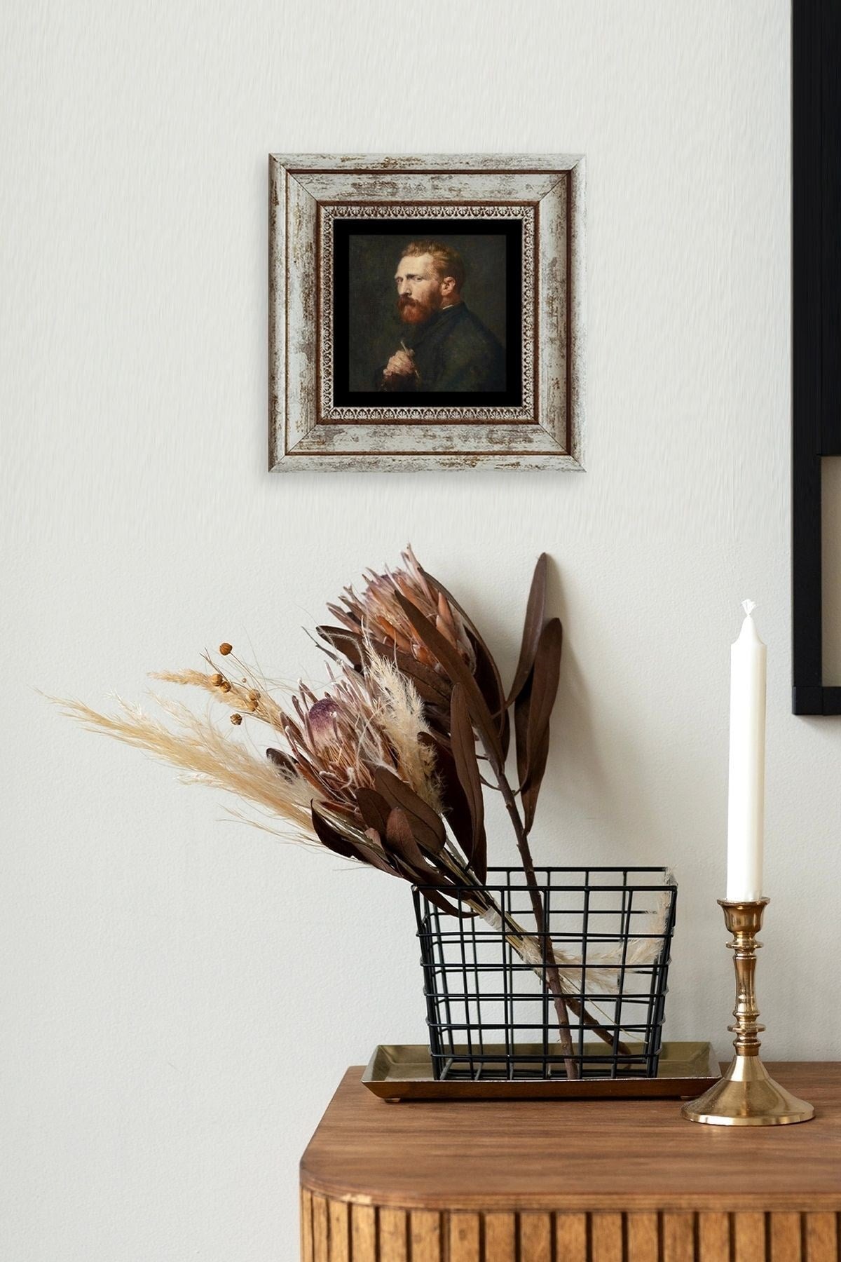 Van Gogh Çerçeveli Taş Tablo 20 cm