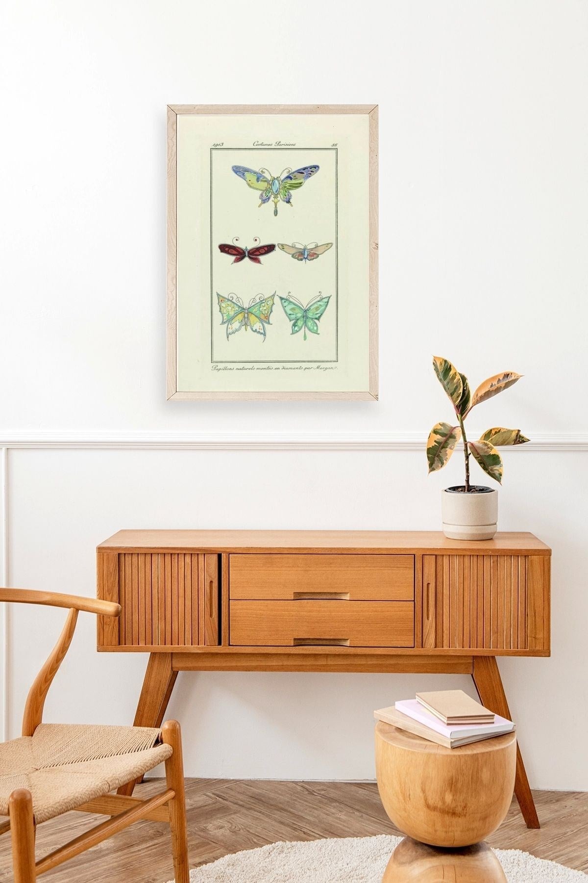 Kelebek Ahşap Çerçeveli Tablo 23 x 30