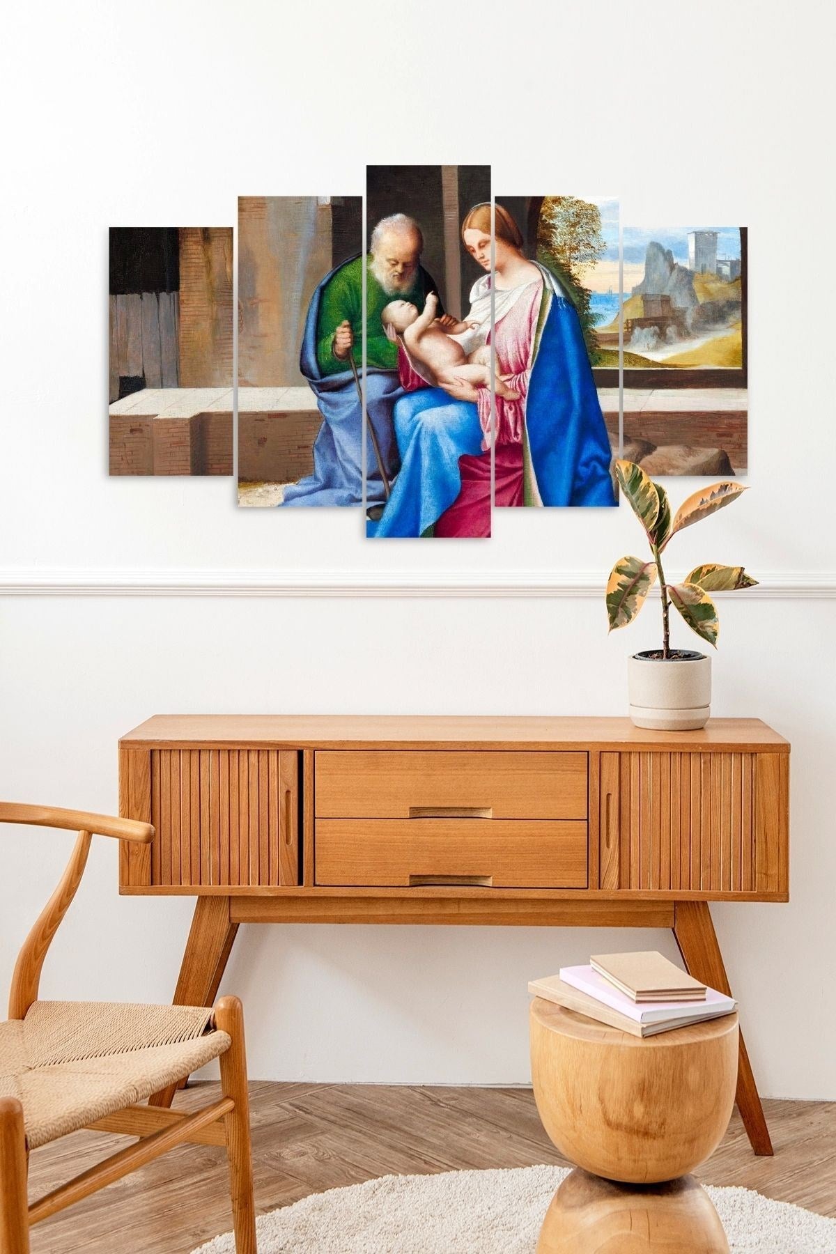 İnsan Manzarası 5 Parçalı Mdf Tablo 60 x 100