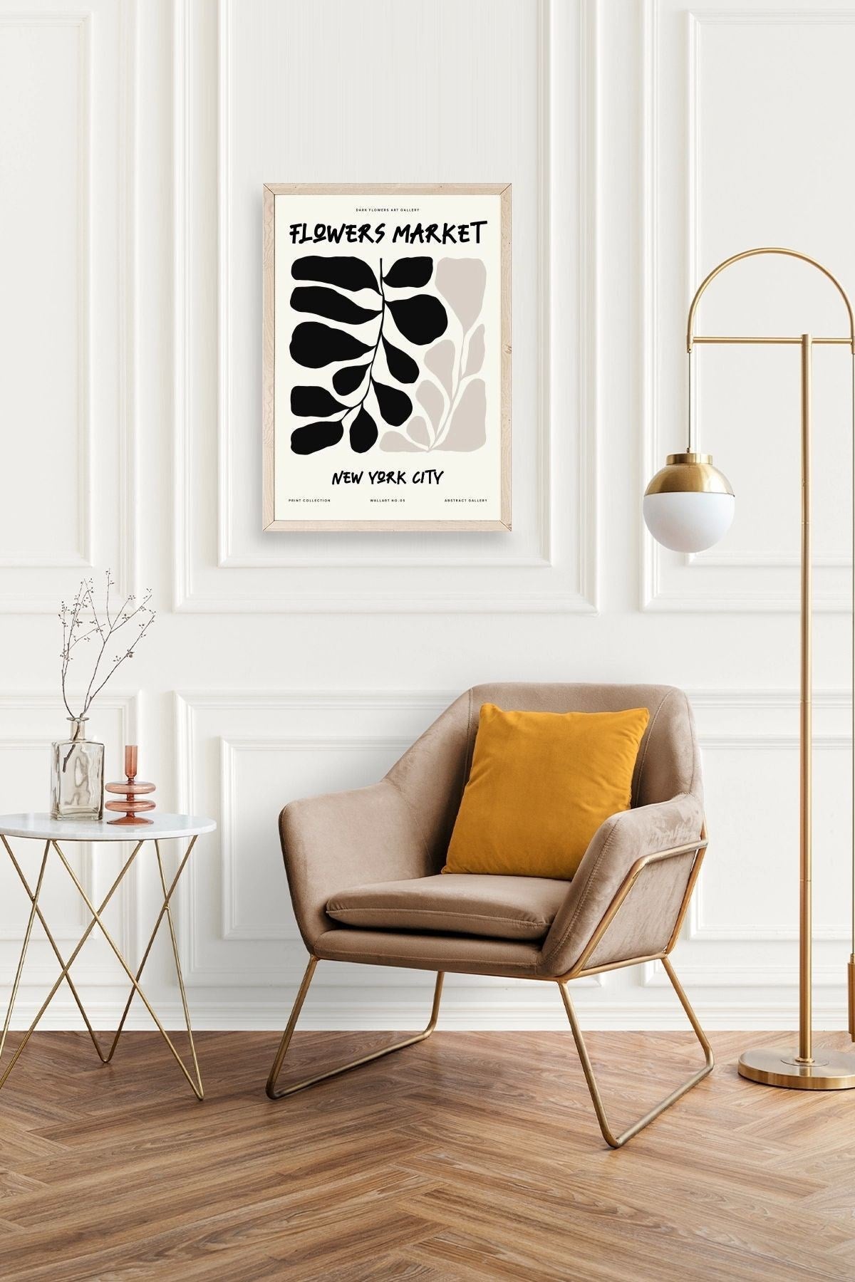 Yaprak Ahşap Çerçeveli Tablo 50 x 70