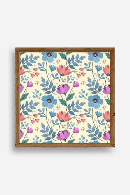 Çiçek Ahşap Çerçeveli Tablo 23 x 23