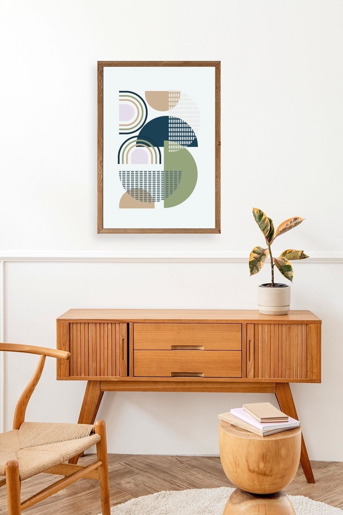 Soyut Ahşap Çerçeveli Tablo 30 x 42