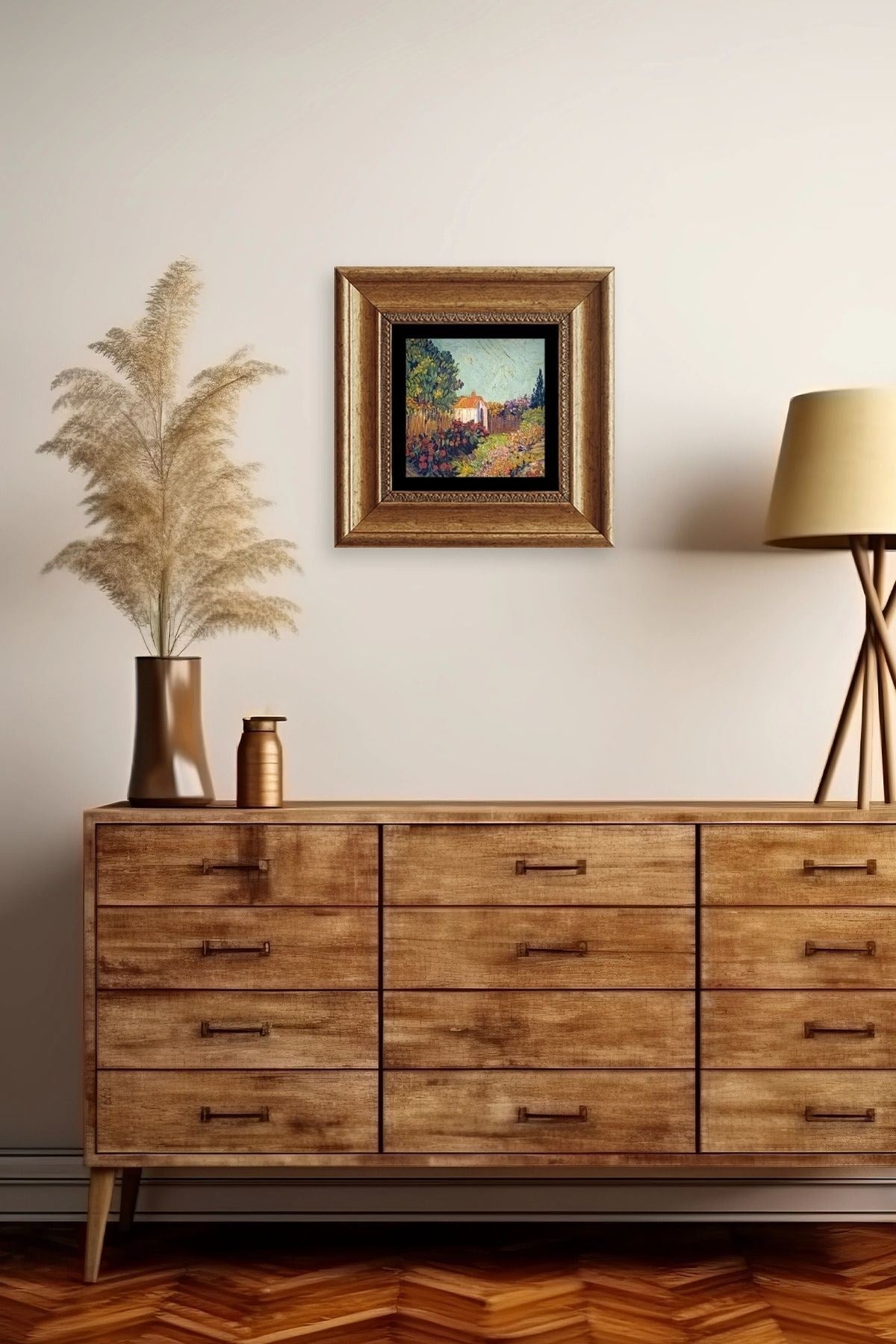 Van Gogh Çerçeveli Taş Tablo 20 cm