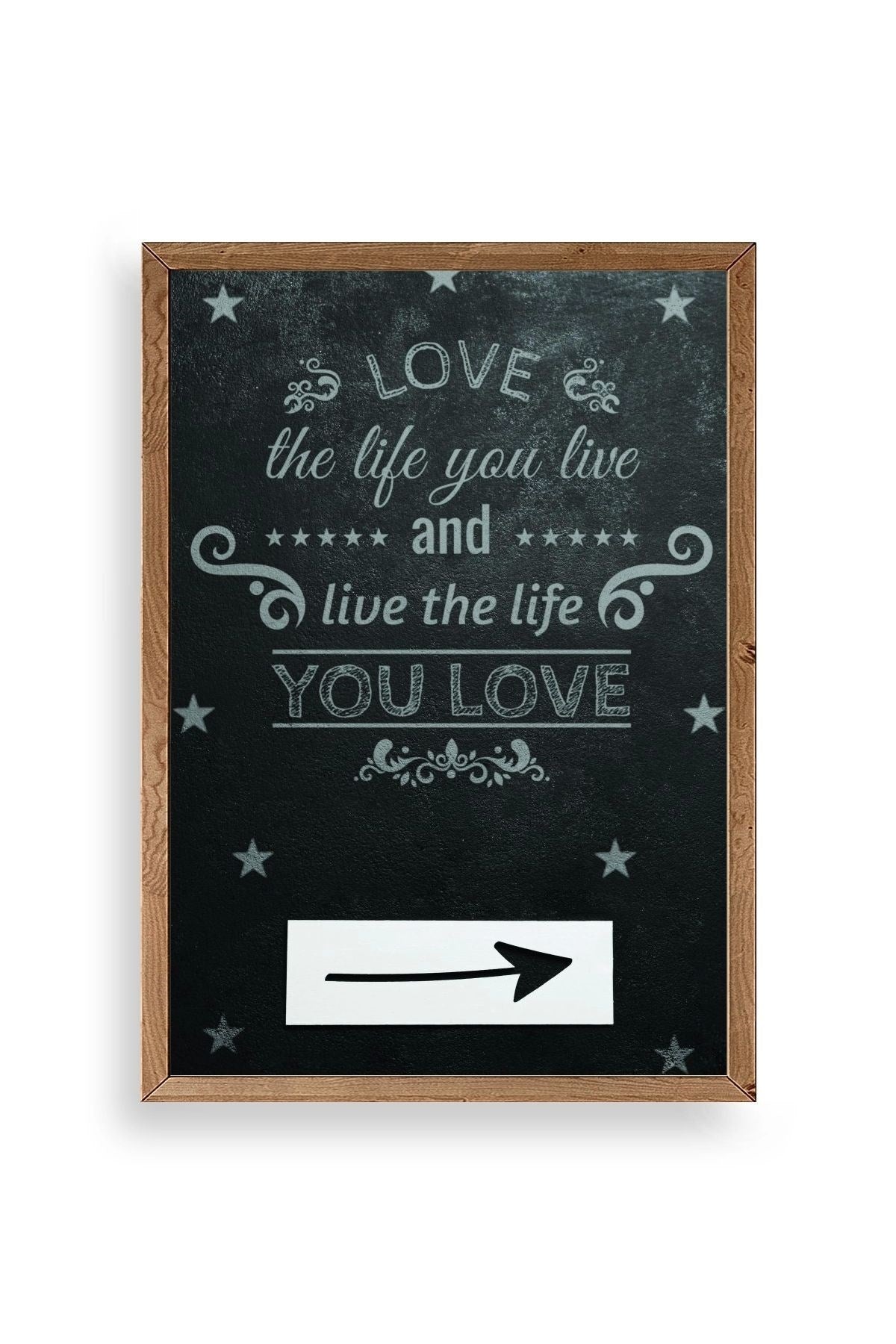 Motto Ahşap Çerçeveli Tablo 17 x 23