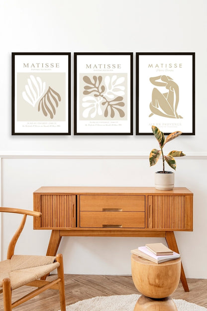 Matisse Üçlü Ahşap Çerçeveli Tablo 50 x 70