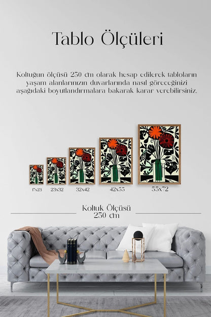 Çiçek Ahşap Çerçeveli Tablo 30 x 42