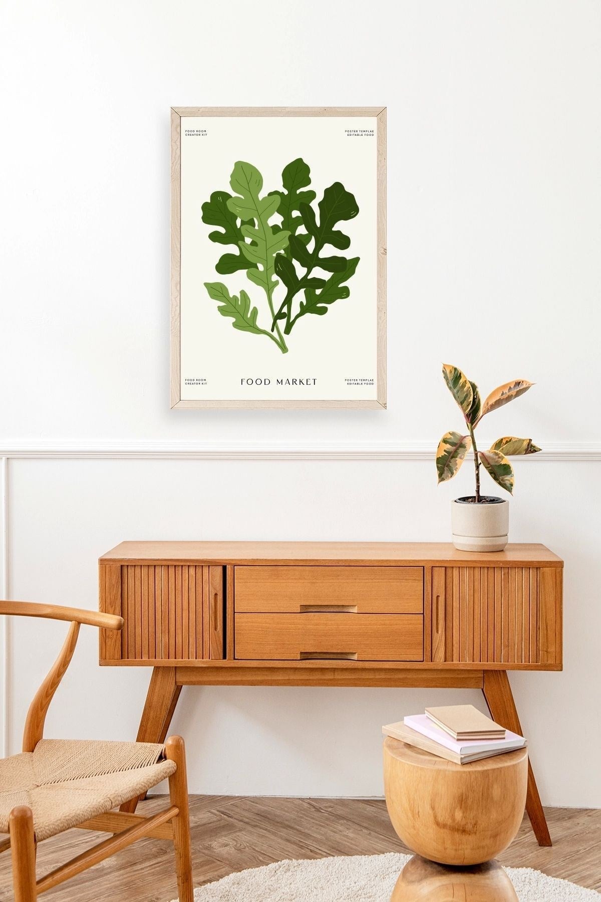 Yaprak Ahşap Çerçeveli Tablo 23 x 30